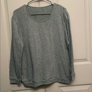 Light teal off the shoulder sweater